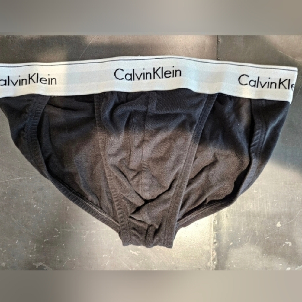 Calvin Klein Black Briefs with White Logo Waistband
